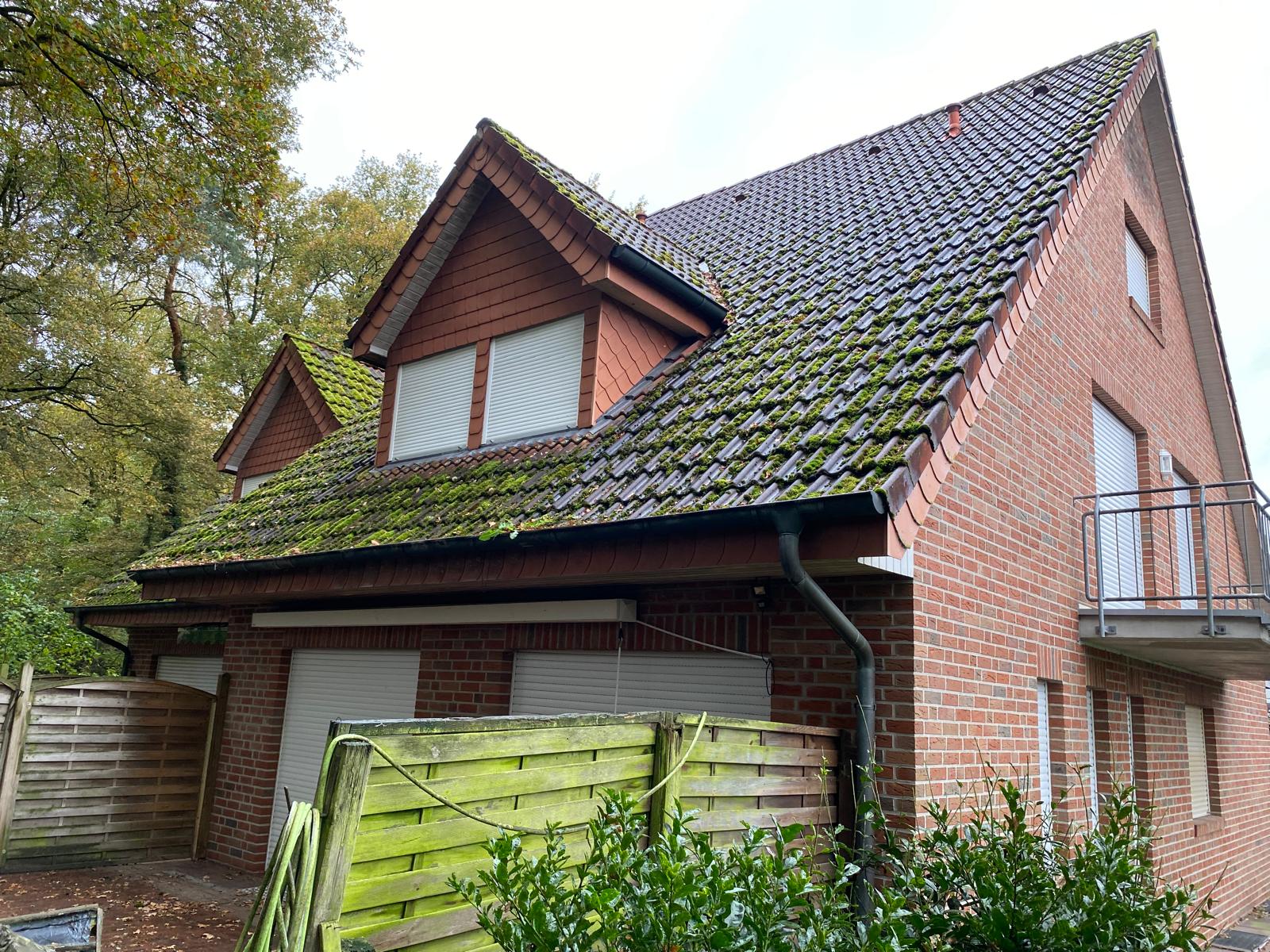 Verschmutztes Dach vor der Reinigung