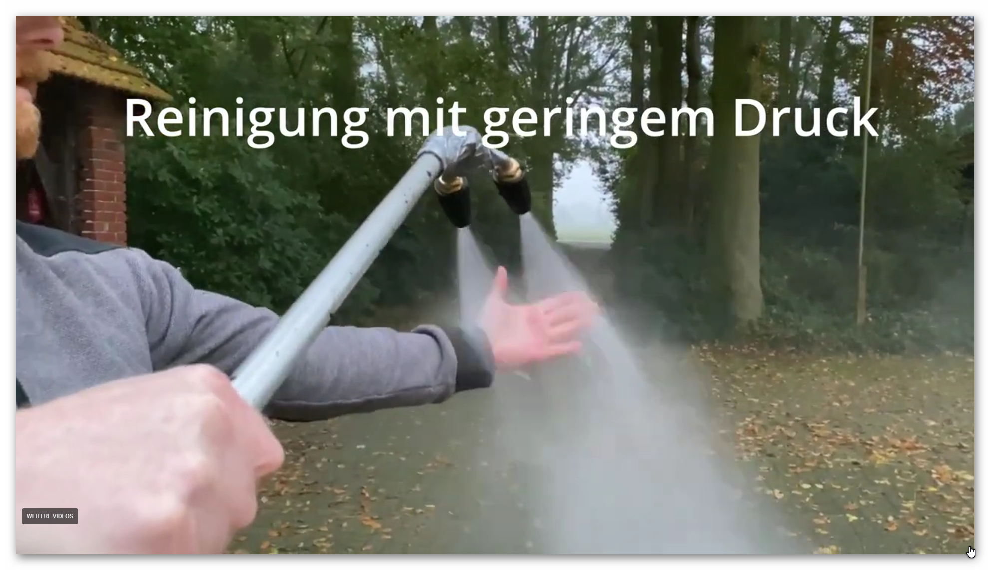 Schonende Reinigung mit sanftem Wasserstrahl